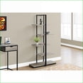 thumbnail image 2 of Bookshelf, Modern Industrial 5-Tier Asymmetrical Zig-Zag, Taupe Shelves, Black Metal Base, 60"H | Taupe | MDF, 2 of 7