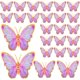 thumbnail image 1 of Adhesivos de pared Outus con forma de mariposa, 48 unidades, papel rosa, 31 a 30 cm, 1 of 7