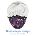 thumbnail image 4 of Shower Caps,Pink Breast Cancer Waterproof Shower Cap for Women 4 Pieces,Double Reusable Hair Cover for Shower PEVA Elastic Stretch Hem, 4 of 7