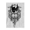 thumbnail image 5 of Batman Bat Mask With Three Skulls Men's Athletic Heather Gray Crew Neck Long Sleeve Graphic Tee-3XL, 5 of 5