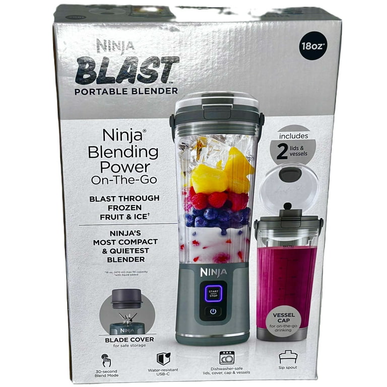 Ninja BLAST 2つのボトル付き Portable Blender Ninja Blast 18oz. Two LIDS AND VESSELS