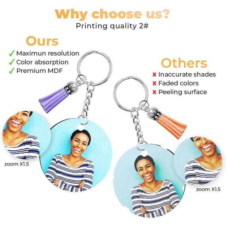 151Pc Sublimation Keychain Blanks- DIY Keychains for Crafts - MDF Coated W/  Polymer for Heat Color Printing 