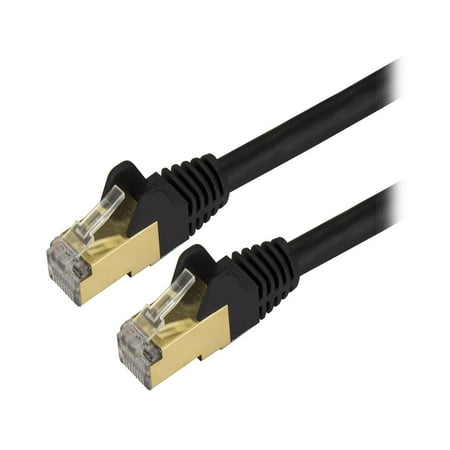 UPC: 0065030871822 | StarTech C6ASPAT9BK StarTech.com Cat6a Shielded Patch Cable – 9 ft – Black – Snagless RJ45 Cable – Ethernet Cord – Cat 6a Cable – 9ft