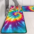 thumbnail image 2 of Kitchen Rugs Sets Of 2,Colorful Rainbow Tie Dye Spiral Pattern Anti Fatigue Kitchen Mat Rugs Non Slip Washable,Decorative Kitchen Floor Mats for Kitchen,Sink,Laundry,17"x47"+17"x47", 2 of 5