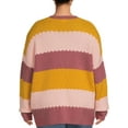 thumbnail image 3 of Debut Women's Plus Size Honeycomb Stripe Cardigan, 3 of 5