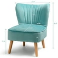thumbnail image 3 of Costway Armless Accent Chair Modern Velvet Leisure Chair Single Upholstered Green, 3 of 11