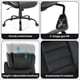 thumbnail image 5 of Yeshouse Silla de oficina de cuero, diseño ejecutivo, con cojín de doble resorte, respaldo ergonómico y soporte lumbar, reposacabezas ajustable, silla de escritorio reclinable para oficina en casa, 5 of 8