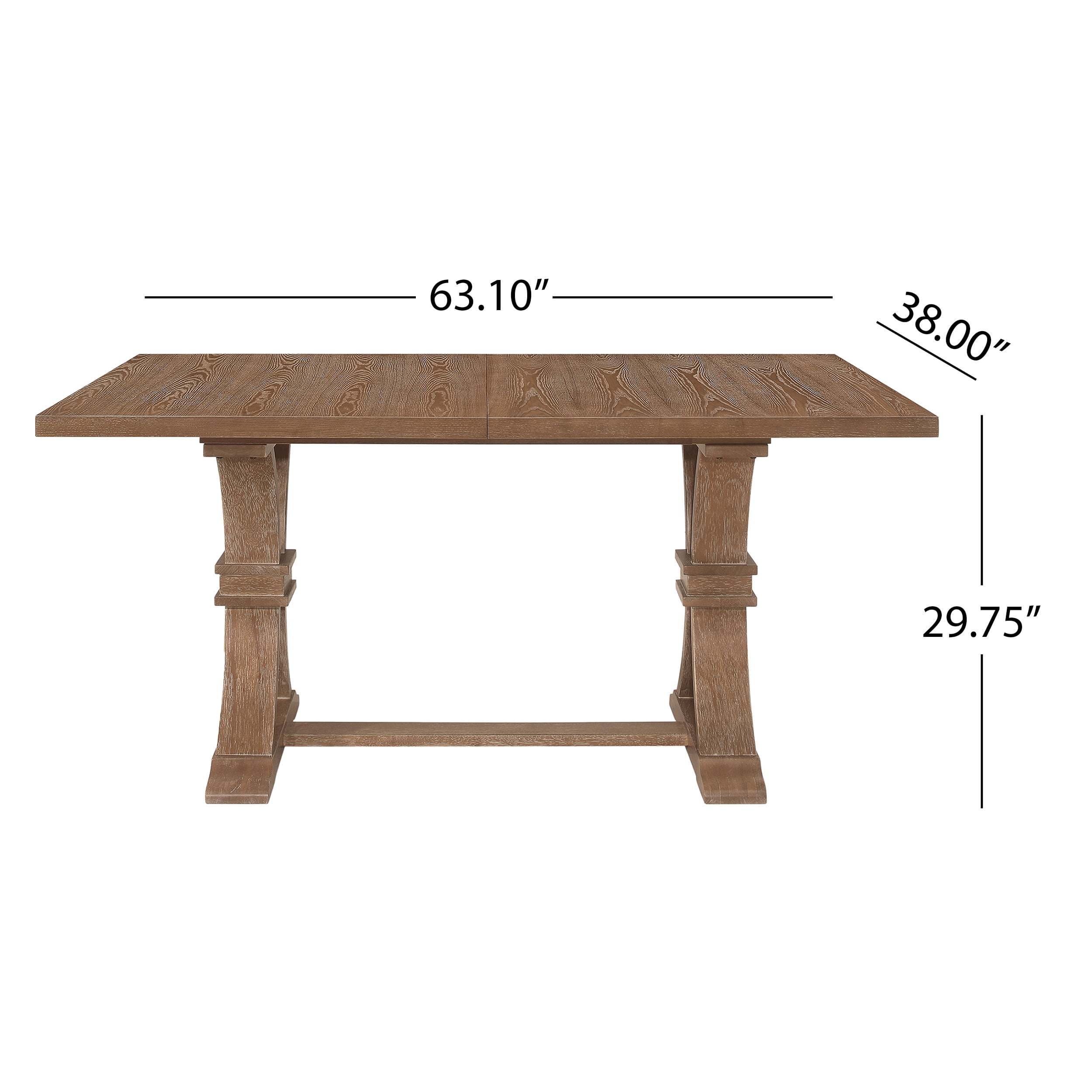Noble House Neihart Wood 7-Piece Expandable Dining Set, Natural and Light Gray