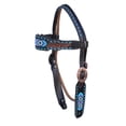 thumbnail image 2 of Horse Western Floral Tooled Browband Bridle & Breast Collar Tack Set 78HR35B, 2 of 5