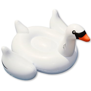 Swimline Giant Swan Inflatable Ride-On Swimming Pool Raft Float, White