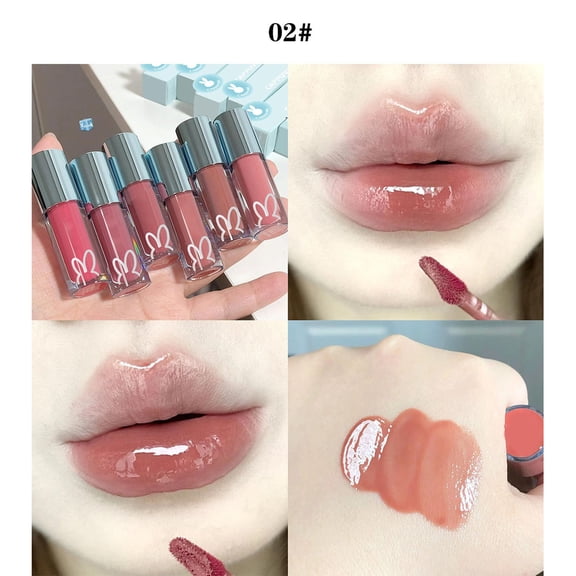 Hydrating Lip Gloss, Plumping Lip Gloss Tinted Lip Balm, Mirror Liquid Water Glow Lipstick, Long Lasting Waterproof Moisturizing Shimmer Jelly Lip Glaze, Clear & Natural Makeup Lip Tint for Daily