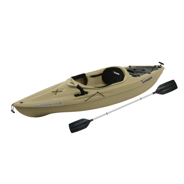 Sun Dolphin Excursion 10 Ss Sitin Angler Kayak Sand, Paddle Included