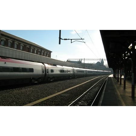 10 Station Speed Dial - Canvas Print Light Speed Tracks The Station Train Stretched Canvas 10 x 14