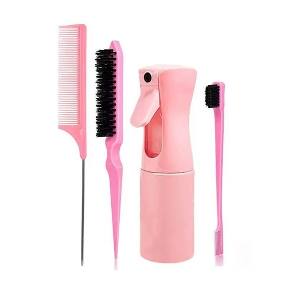 DUAIU  Hair Brush Set , Edge & Teasing Combs with 200ml Spray Bottle, for Women's Styling (4PCS)