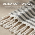 thumbnail image 3 of REGALWOVEN Turkish Beach Towel Striped Tassel Design Lightweight Sand Free Quick Dry Versatile Travel Yoga Picnic Towel 1 Pack Black 71" x 40", 3 of 7