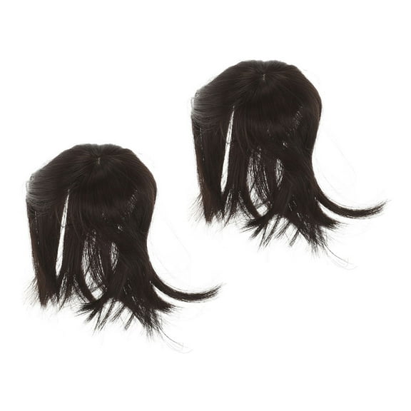 FRCOLOR 2 Pcs Short Hair Topper Women's Wig 19.00X12.00X12.00CM Dark Brown