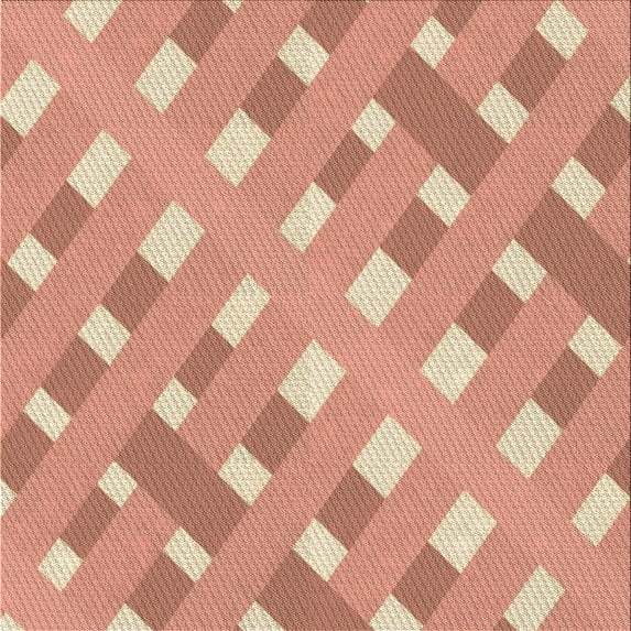 Ahgly Company Indoor Square Patterned Shocking Orange Area Rugs, 6' Square