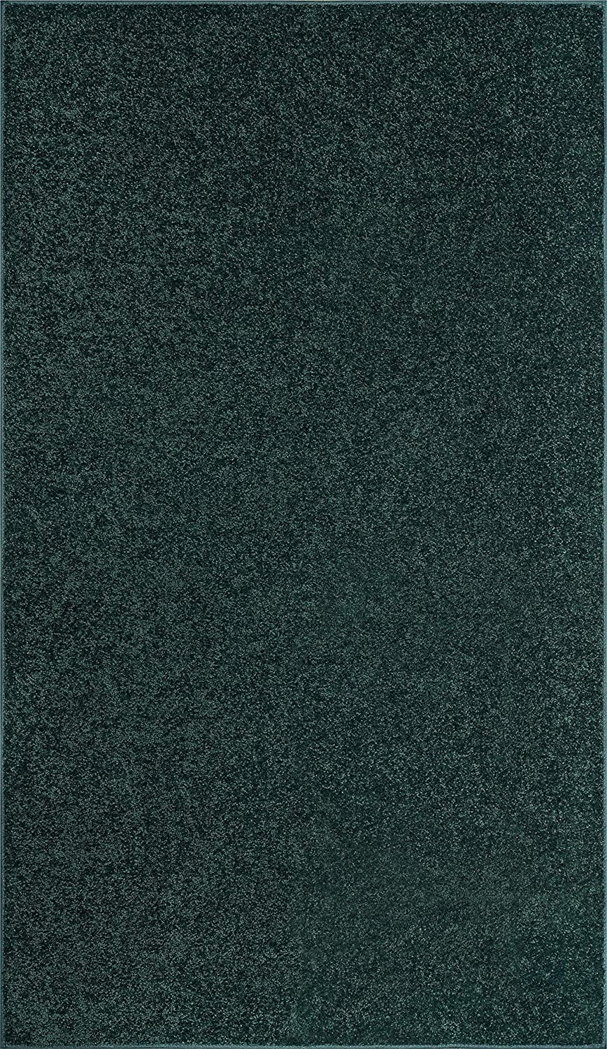 Forest Green Rectangular Synthetic Fur Indoor Rug 2' x 3'