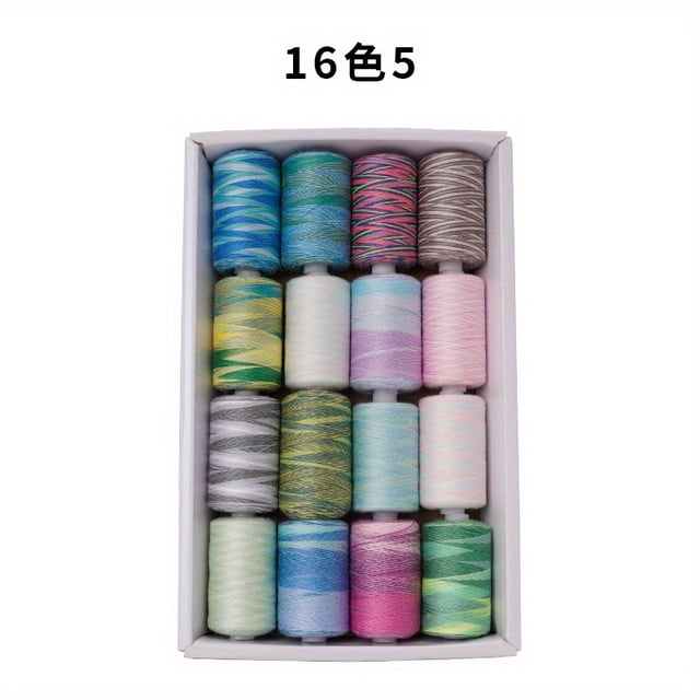 JUNWELL Variegated Colors Polyester Machine Thread 1000 Yards Each Rainbow Color All-Purpose Thread for Sewing Rainbow Thread Variegated Polyester Sewing Thread Yards Spool Thread for