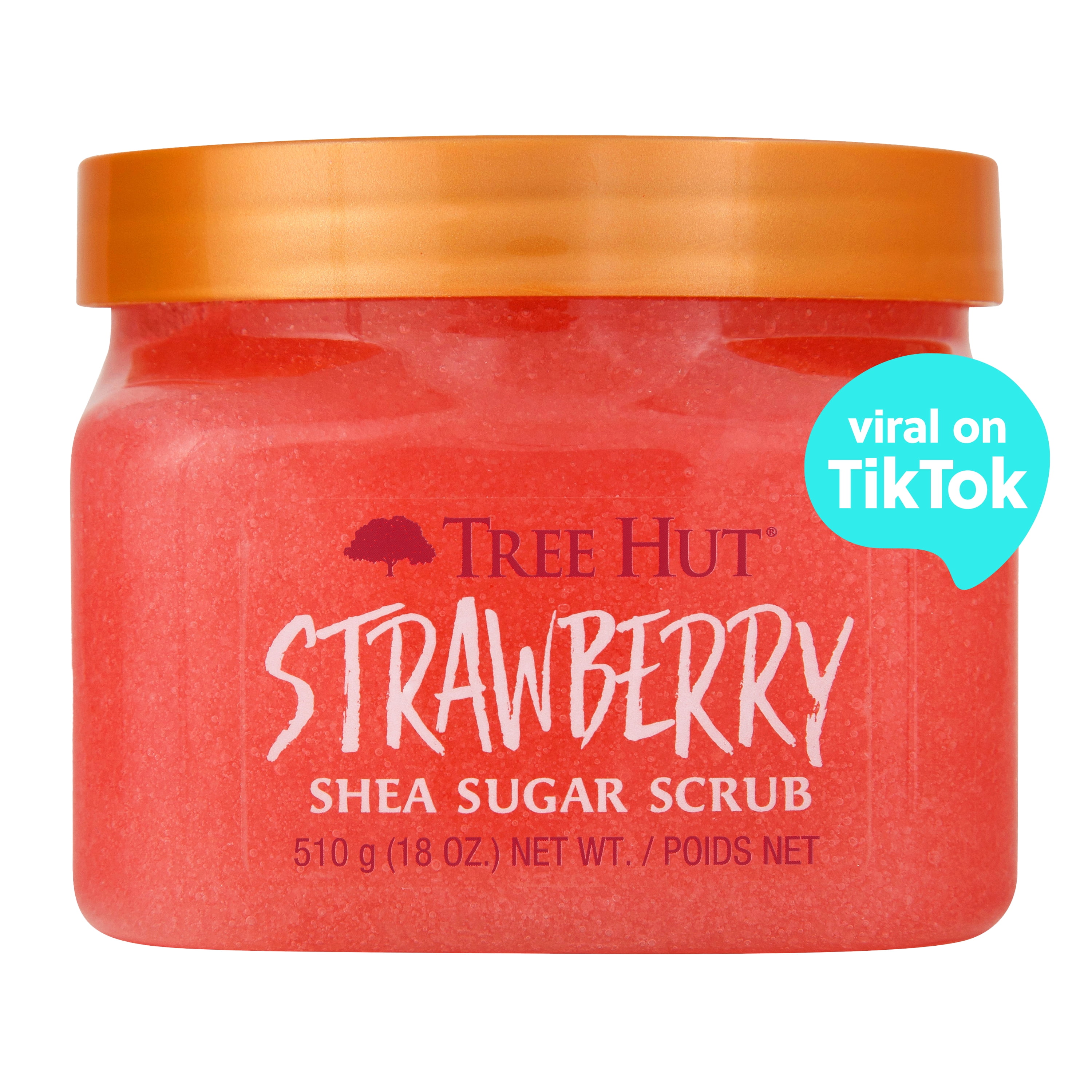 Tree Hut Shea Sugar Exfoliating Body Scrub Strawberry, 18 oz