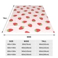 thumbnail image 3 of Honeii Strawberry Print Fleece Blanket - Throw Blanket for Bed, Sofa, Couch, Camping, and Travel , Microplush Ultra Soft Warm Blanket-50"x40", 3 of 7