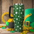 thumbnail image 2 of St Patricks Day Gifts 40 oz Tumbler with Handle and Straw Lid,Cute St Patrick''s Day Spring Gift for Women Men Green Lucky Clover Shamrock Vacuum Insulated Leak Proof Stainless Steel Coffee Cup Mug, 2 of 6