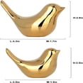 thumbnail image 2 of XIBUFE 2 Pcs Gold Decor Accents,Small Animal Statues,Modern Home Decorative,Birds Sculpture,Ornaments for Shelf,Bookshelf,Coffee Table,Knick Knacks Home Decor for Shelves (Gold Bird), 2 of 10