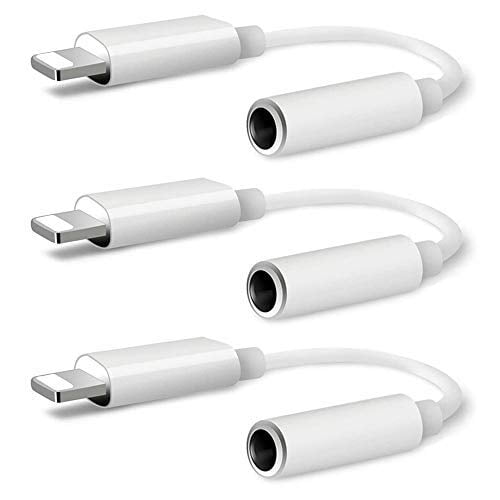 Apple MFi Certified Lightning to 3.5mm Earphones/Headphones Jack Aux Audio Adapter Dongle for iPhone 12/11/XS/XR/X/8P/ 8/7/SE esbeecables 2 Pack for iPhone 3.5mm Headphones Adapter Support iOS 14