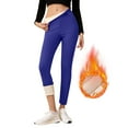 thumbnail image 2 of WULMLEO Fleece Leggings for Women High Waisted Thermal Warm Comfy Pants Hiking Tummy Control Thick Leggings for Winter Royal Blue L, 2 of 6