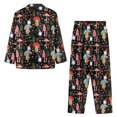 thumbnail image 4 of Kuiaobaty Mushroom Flower Santa Claus Print Womens Pajamas Set Long Sleeve Sleepwear Button Down Nightwear Soft Pj Lounge Sets, Size 3XL, 4 of 7