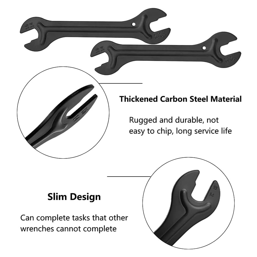 2Pcs Bicycle Bike Wrench Spanner Set 13/14/15/16mm Mountain Steel Axle Hub Cone 