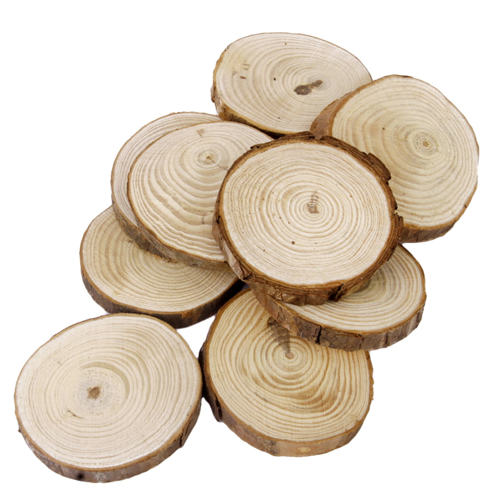 20pcs Rustic Wedding Wood Tree Slices Decoration Disc Tree Log Round 3-4cm 