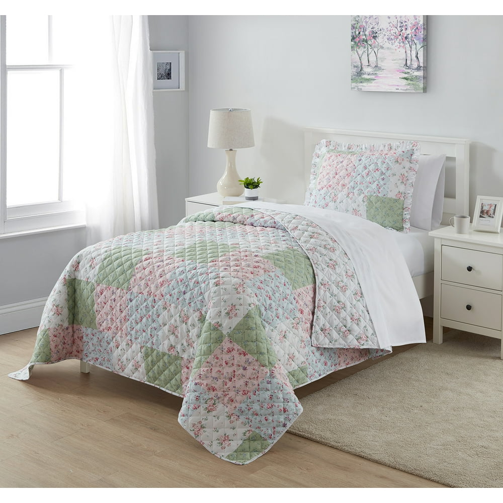 Simply Shabby Chic Reversible Ditsy Floral 2Piece Quilt Set, Twin