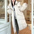 thumbnail image 6 of TKLPEHG Women Jacket Winter Thickened Long Down Jacket Parka Warm Overcoat Hooded Puffer Jacket Outerwear with Pockets (White,M), 6 of 9