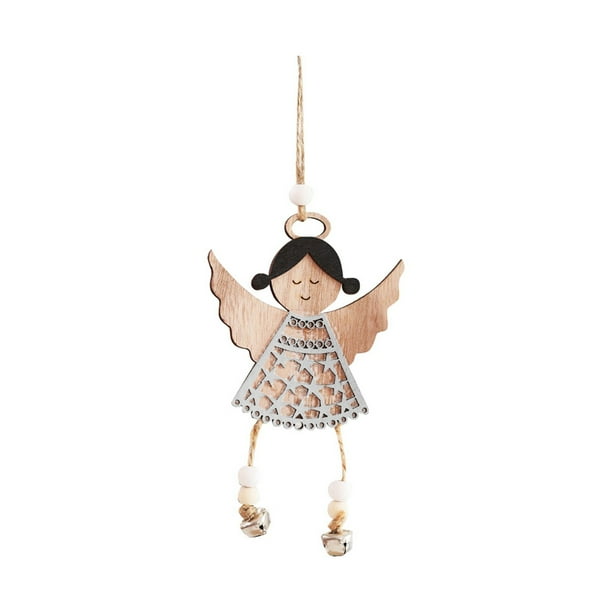 Adornos Navideños Ángel De Madera Semihueco Para Colgar En La Puerta Campana De Viento Colgante Adornos Para El Árbol De Navidad Suministros Para Decoraciones Navideñas