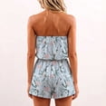 thumbnail image 4 of Shadoumai Jumpsuits for Women Elegant Bandeau Rompers Sleeveless Floral Print Overalls Elestic High Waist Playsuits Ladies Summer Wide Leg Shorts One Piece Beach Coverups Holiday Dress, 4 of 6