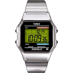 Timex Men's Classic Digital Silver-Tone 34mm Watch