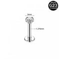 thumbnail image 4 of QQTDFG 2Pcs 16G Titanium Steel Lip Rings Round CZ Thread Labret Stud Ear Helix Piercing-1.2*10*4mm, 4 of 9