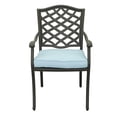 thumbnail image 5 of iPatio Stylish Outdoor Aluminum 5-Piece Round Dining Set: Weather-Resistant, Durable, Lightweight, Modern Design Patio Furniture Set with 4 Armchairs and Round Table (Chocolate silk, Blue), 5 of 6