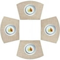 thumbnail image 1 of SHIQI-PVC Placemat, Wedge Place Mats, Washable Vinyl Placemats, for Round Table Set of 4-Linen Yellow, 1 of 4