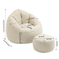 thumbnail image 2 of Bedding Bean Bag Sofa Chair High Pressure Foam Bean Bag Chair Adult Material with Padded Foam Padding Compressed Bean Bag with Footrest, 2 of 5