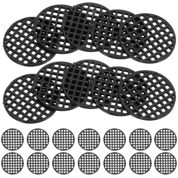 IBASETOY 100Pcs Garden Mesh Pad Black Plastic for Plant Pot Bottom with Drainage Cushion