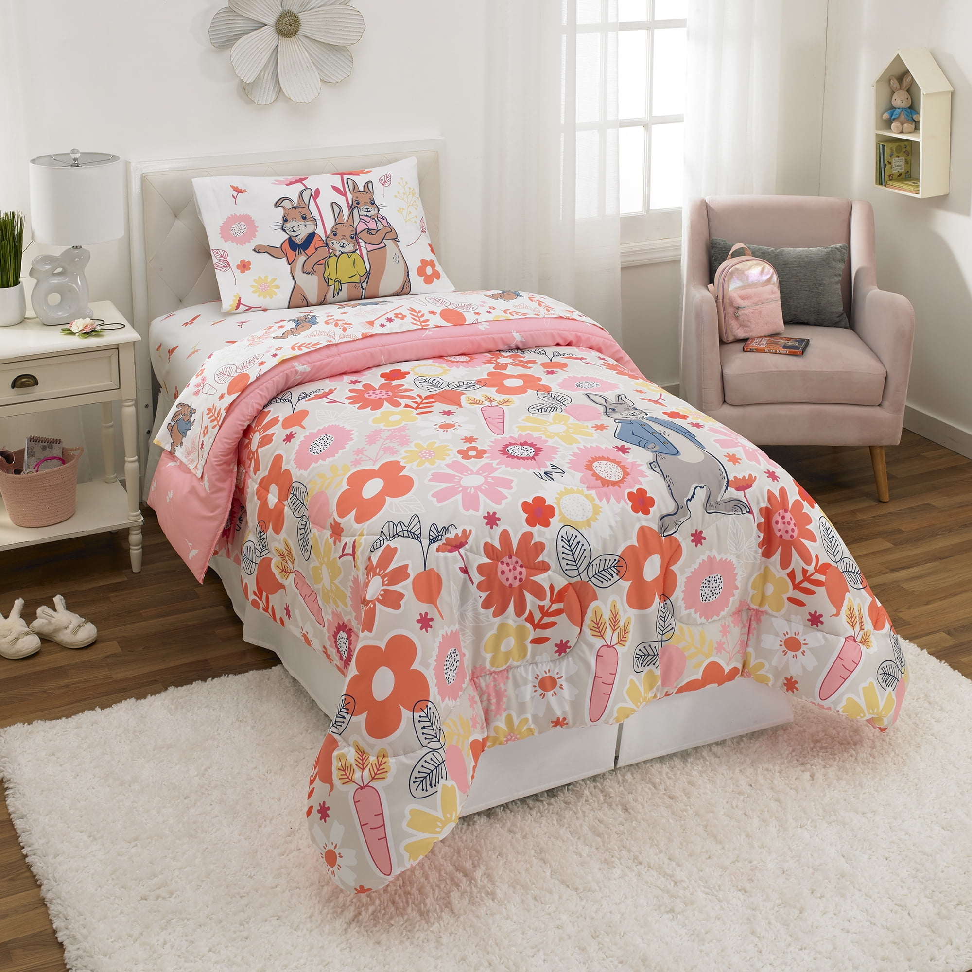 peter rabbit comforter pink