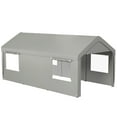 thumbnail image 2 of Outsunny 10' x 20' Carport Canopy, Heavy Duty w/ 4 Windows, 2 Doors, Gray, 2 of 9