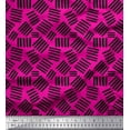 thumbnail image 1 of Soimoi Pink Modal Satin Fabric Brush Stroke Abstract Print Fabric by Yard 42 Inch Wide, 1 of 3