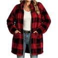 thumbnail image 2 of Livrdious Women Plaid Fleece Jackets Oversized Long Sleeve Outwear Jacket Zipper Warm Fall Winter Coats with Pockets, 2 of 7