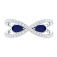 thumbnail image 4 of Rosec Jewels Lab Created Ring with Real Sapphire - Infinity Engagement Ring (Authentically Certified), 18K White Gold, US 13.00, 4 of 8