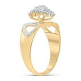 thumbnail image 4 of 10kt Yellow Gold Womens Round Diamond Double Heart Cluster Ring 1/8 Cttw, 4 of 4