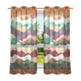 thumbnail image 6 of Yayeee Window Curtains Light Filtering 63"x42" Grommet Panel Pair Home Living Room Decor, Artistic Desert Waves, 6 of 7