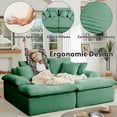 thumbnail image 2 of Oversized Chaise Lounge Chair Indoor, 79.5" Corduroy Upholstered Modern Loveseat Sofa with 6 Pillows, Comfy Sleeper & Reading Chair, No Assembly Required, Fluffy Cloud Couch for Living Room & Office, 2 of 6